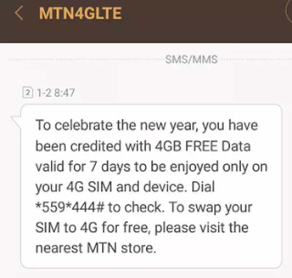 Unbelievable!!! MTN is Giving out Free 4GB of Data..